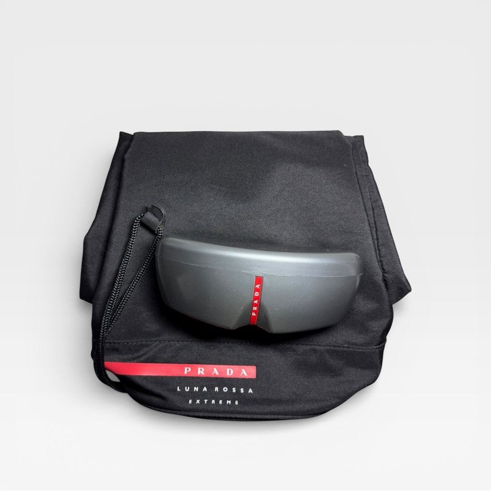 Prada Luna Rossa Extreme Drawstring Bag + Empty Glasses Case Black Travel Bundle - Picture 4 of 9
